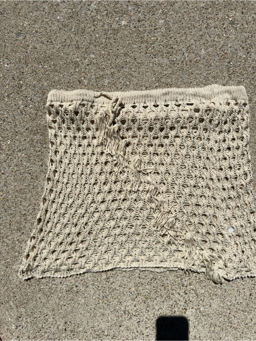 SHEIN Cream Crochet Knit Tote Bag